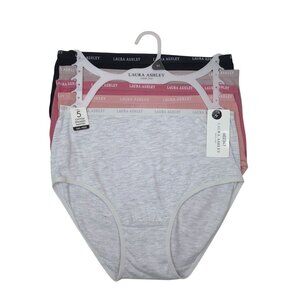 Laura Ashley 5-Pack Cotton Spandex Tag-Free Panties Briefs Womens Size Medium